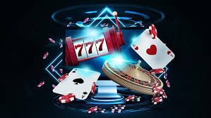 Gambar mesin slot online dengan tema warna biru